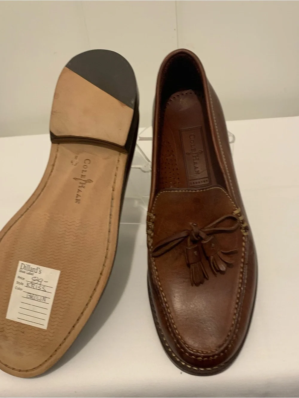 Cole Haan Brown Leather Tassel Loafers - Classic Moc Toe